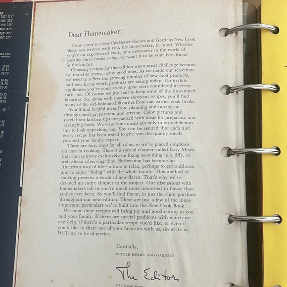 Vtg  Better Homes and Gardens NEW COOK BOOK 1970 3rd Printing 5 Ring Binder - Picture 7 of 8